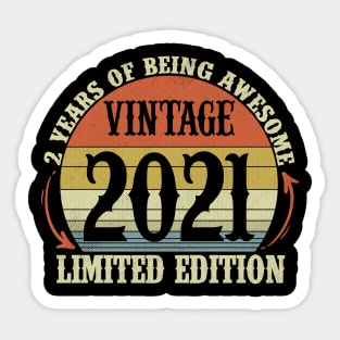 Vintage 2021 Limited Edition 3 Year Old Gifts 3rd Birthday Sticker